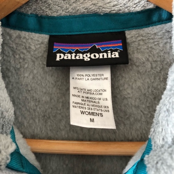 Grey & Teal Patagonia Fleece Vest - Picture 3 of 4